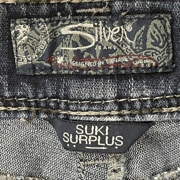 Silver Suki Surplus Boho Hippie Festival Low Rise Boot Cut Jeans Size 28 - Picture 8 of 10